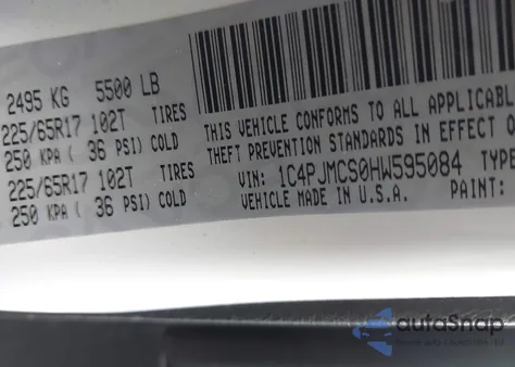 2017 Jeep Cherokee Latitude 4X4 z USA, uszkodzony, nr VIN 1C4PJMCS0HW595084